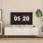 White Modern TV Stand Fluted 68, Entertainment Center with Storage Doors, TV Console Media Cabinet, 55+ Inch TV, Living Room