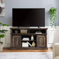 Media Console Table with Storage Cabinet, Mid style Entertainment TV Table, Multipurpose Sliding Door TV Cabinet Large Storage Space, 58.1115.79D*32.36H Antique brown