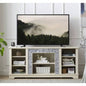 Mantel Stone TV Media Stand with with Faux Stacked Stone Surround, Modern Entertainment Console with Open Storage Space, 58.3115.39D*26.06H
