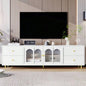 U - Can Modern TV Stand TV up to 70 Inches, TV Cabinet with 1 Drawer, 2 Cabinets and Metal, Handles and Anti - tip Device Living room