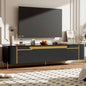 U - Can Modern TV Stand TV up to 70 Inches, TV Cabinet with 1 Drawer, 2 Cabinets and Metal, Handles and Anti - tip Device Living room
