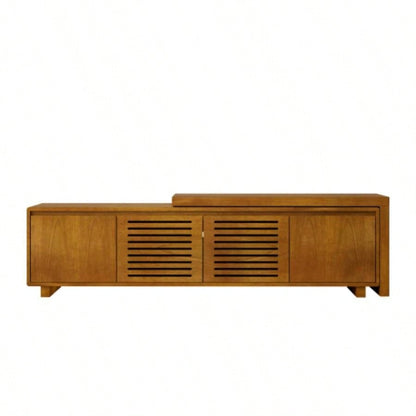 63 Mid - Modern Extendable TV Stand TVs up to 75 Media Console TV Cabinet Living Room, Farmhouse Entertainment Cabinet with Storage Adjustable Panel