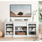 Media Console Table with Large Storage Cabinet, Modern TV Media Entertaionment Stand, White, 65.7517D*32.48H