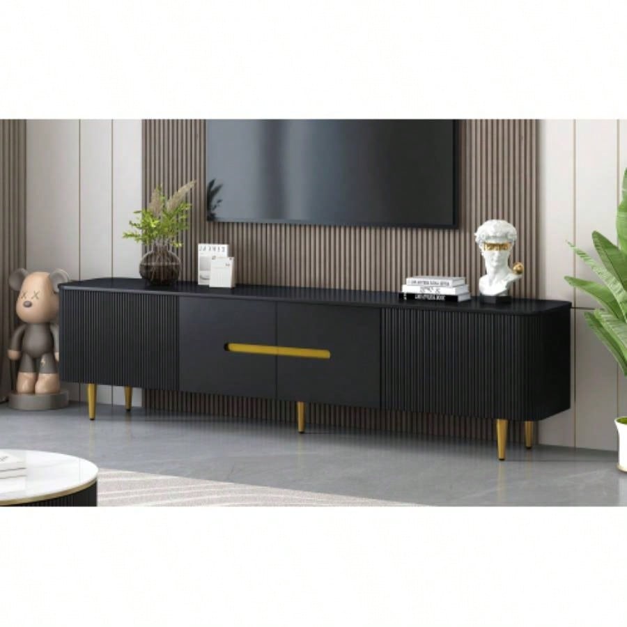 U - Can 78. Minimalist TV Stand TVs up to 85 Inches, Modern Entertainment Center Media Console with 4 Spacious Cabinets Living roomOLD SKU: SJ000125AAB