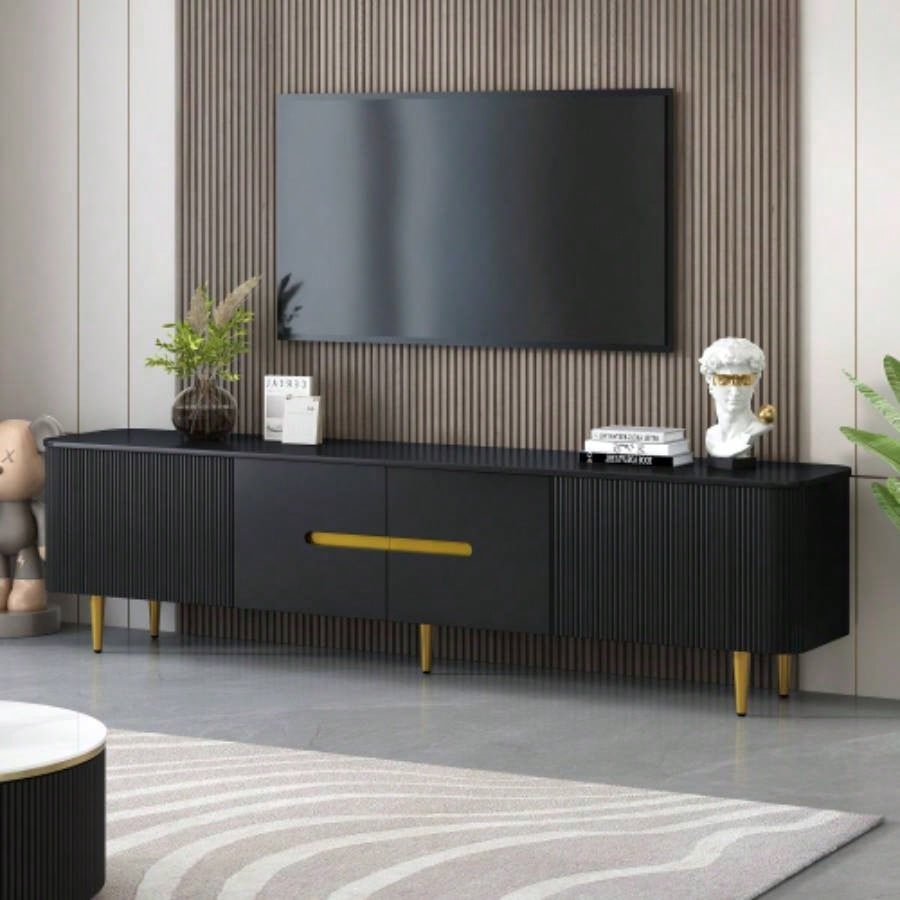 U - Can 78. Minimalist TV Stand TVs up to 85 Inches, Modern Entertainment Center Media Console with 4 Spacious Cabinets Living roomOLD SKU: SJ000125AAB
