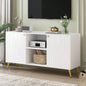U - Can Modern TV Stand TVs up to 55 Inches, Entertainment Center Media Console, Adjustable Shelf, Metal, Handles and Anti - tip Device Living room