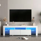 High gloss TV Stand with LED Lights TVs up to 65 Modern TV Console with Storage Cabinets Living Room, Black