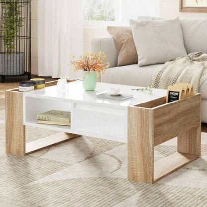 ON - TREND 74.8126 Extendable TV Stand with 3 Tier Bookshelves TVs up to 110 Adjustable Entertainment Center with Storage Cabinets, Sliding Tabletop Media Console Living Room, White