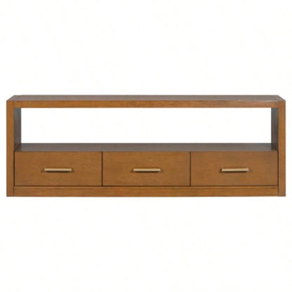 Mirod Stylish TV Stand with Ample Storage, Classic Design with Three Drawers and Spacious Surface, Minimalist Metal Handles, Versatile as TV Console or Side Cabinet