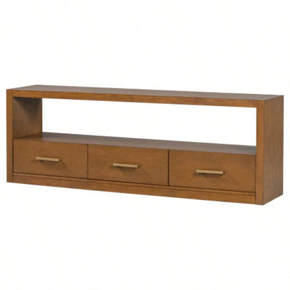 Mirod Stylish TV Stand with Ample Storage, Classic Design with Three Drawers and Spacious Surface, Minimalist Metal Handles, Versatile as TV Console or Side Cabinet
