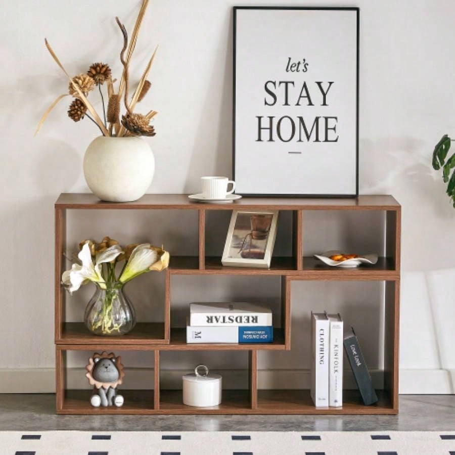 2 Pieces Cube TV Stand, Combination Gaming Entertainment Center Media Stand, Open Storage Bookcase Shelf Living Room, 2 Shelf Bookcase L - Shaped TV Console Stand, with Dimensions of 55.1*11.8*17.1