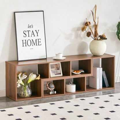 2 Pieces Cube TV Stand, Combination Gaming Entertainment Center Media Stand, Open Storage Bookcase Shelf Living Room, 2 Shelf Bookcase L - Shaped TV Console Stand, with Dimensions of 55.1*11.8*17.1