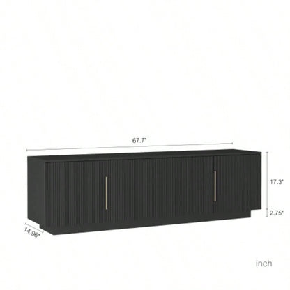 TV Stand with 16 Color LEDs, 68 Modern TV Stand, TV Cabinet Entertainment Center 55 60 65 Inch TV
