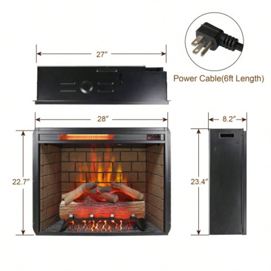 65 Fireplace TV Stand TVs up to 75with 28 Fireplace and LED Light