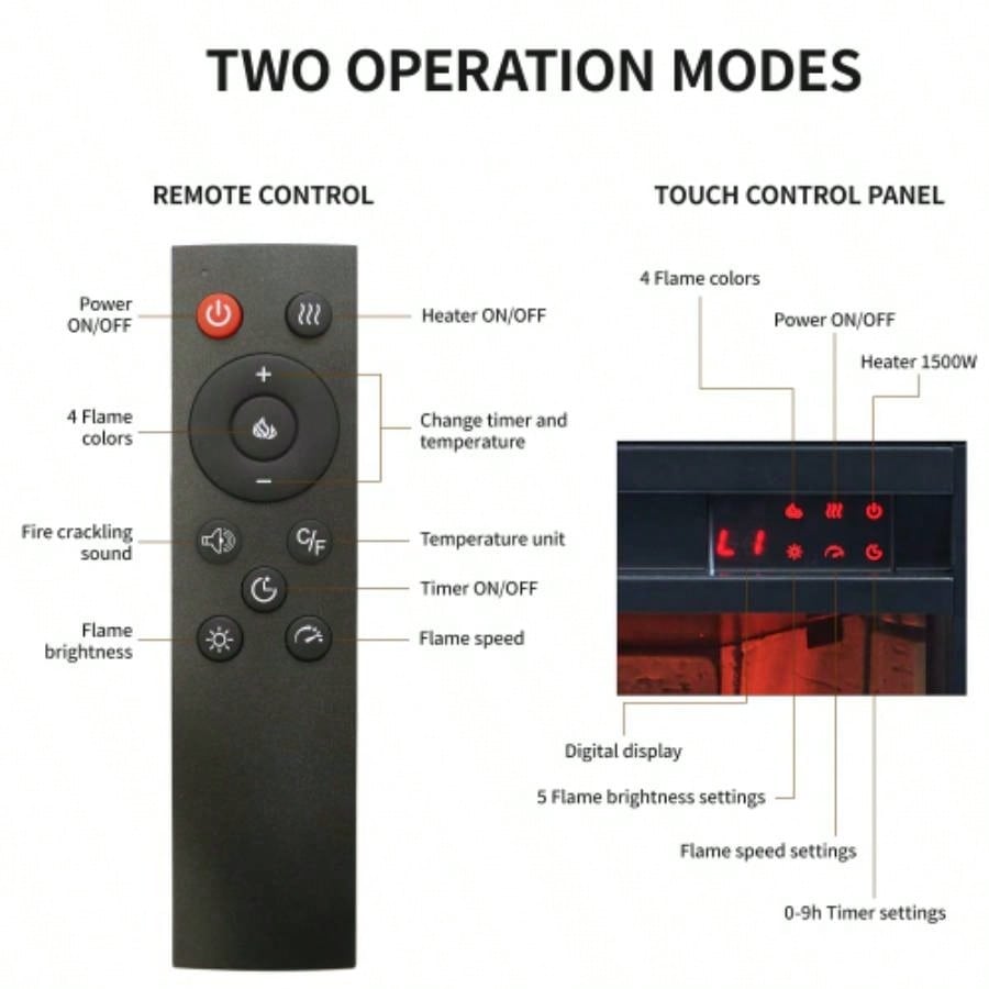 65 Fireplace TV Stand TVs up to 75with 28 Fireplace and LED Light