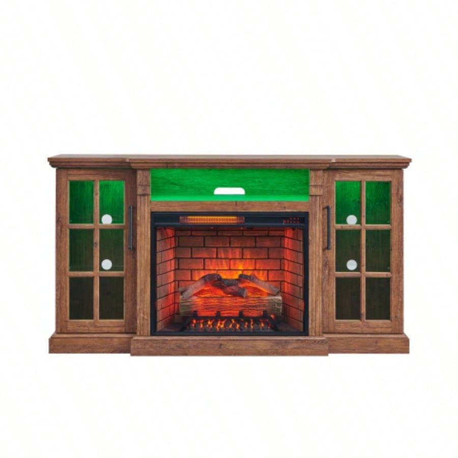 65 Fireplace TV Stand TVs up to 75with 28 Fireplace and LED Light