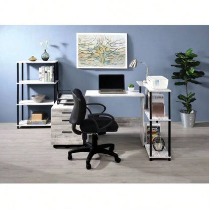 Levi Antique White Black Writing Desk