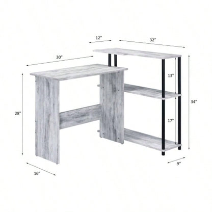 Levi Antique White Black Writing Desk