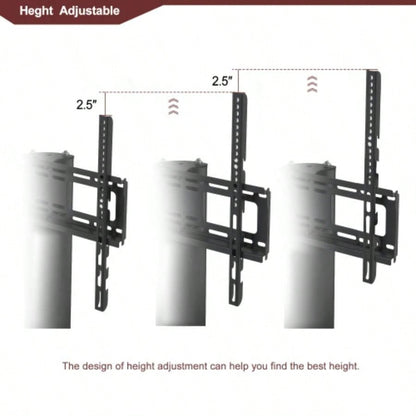 Black Multi - function TV Stand Height Adjustable Bracket Swivel 3 - Tier