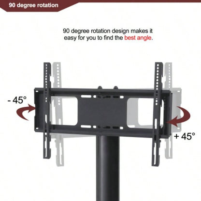 Black Multi - function TV Stand Height Adjustable Bracket Swivel 3 - Tier