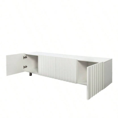 TV Stand 65+ Inch TV, Modern TV Stand Living Room, Entertainment Center with Storage 2 Drawers, TV Media Console Cabinet Bedroom, White