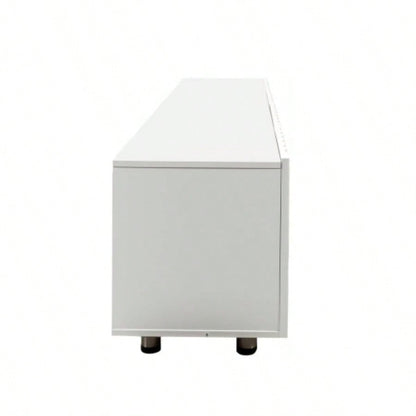 TV Stand 65+ Inch TV, Modern TV Stand Living Room, Entertainment Center with Storage 2 Drawers, TV Media Console Cabinet Bedroom, White