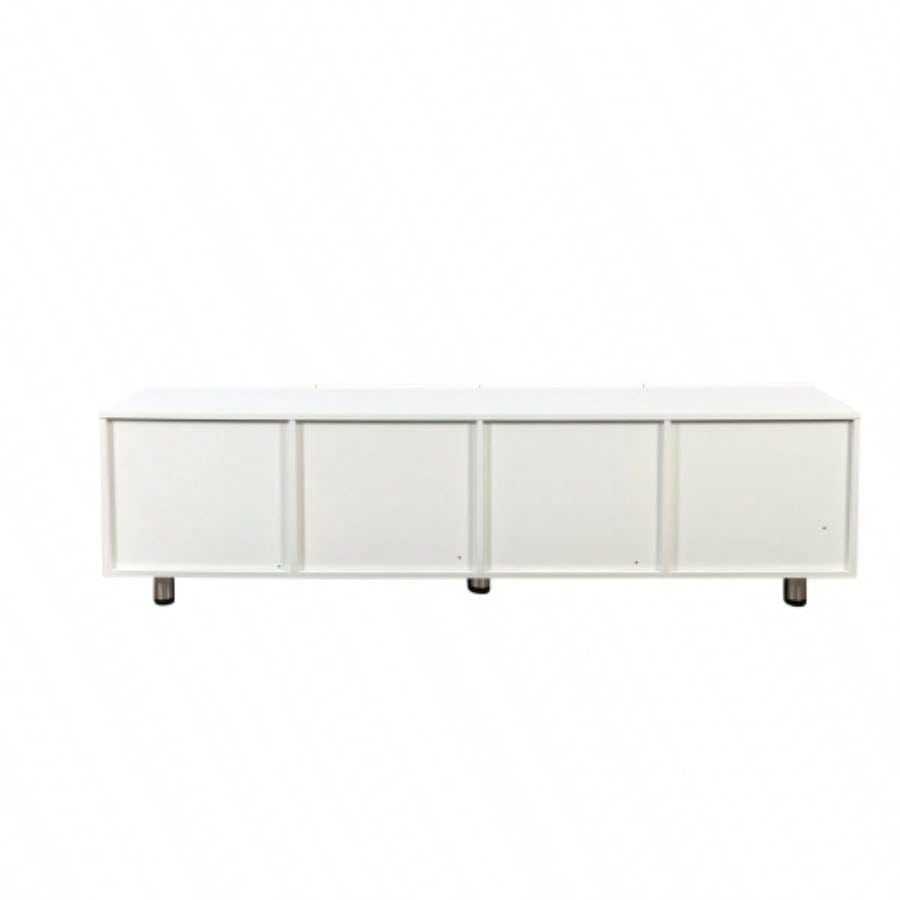 TV Stand 65+ Inch TV, Modern TV Stand Living Room, Entertainment Center with Storage 2 Drawers, TV Media Console Cabinet Bedroom, White