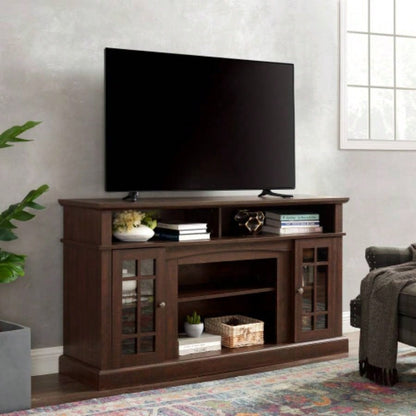 Classic TV Media Stand Modern Entertainment Console TV Up to 65 with Open and Closed Storage Space, Espresso, 58.2515.75D*32H