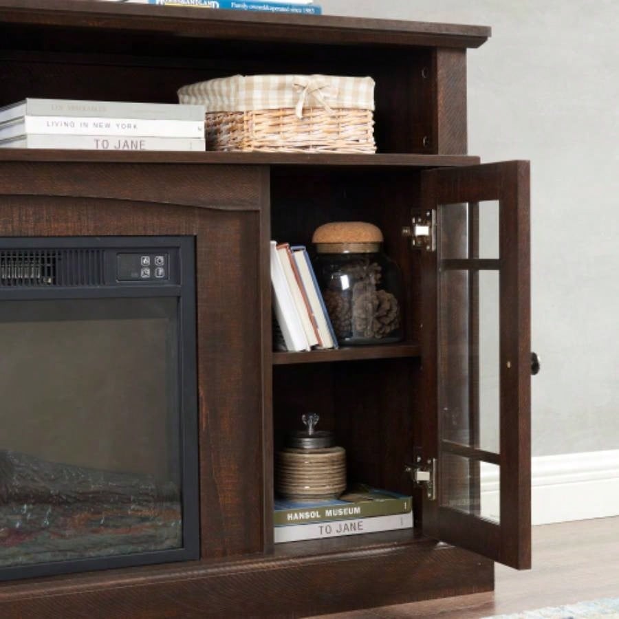 Classic TV Media Stand Modern Entertainment Console TV Up to 65 with Open and Closed Storage Space, Espresso, 58.2515.75D*32H