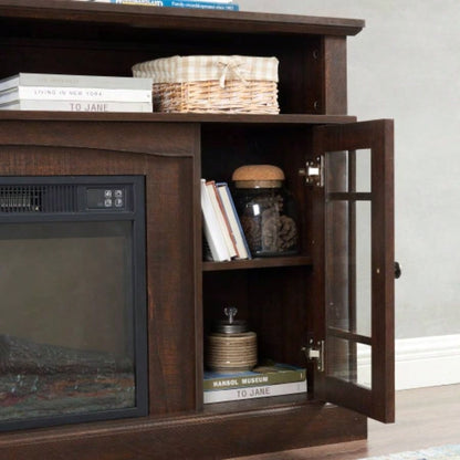 Classic TV Media Stand Modern Entertainment Console TV Up to 65 with Open and Closed Storage Space, Espresso, 58.2515.75D*32H