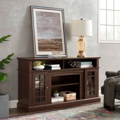 Classic TV Media Stand Modern Entertainment Console TV Up to 65 with Open and Closed Storage Space, Espresso, 58.2515.75D*32H