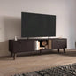TV Stand, 2 Doors, 1 Shelf, Black/ Natural Oak