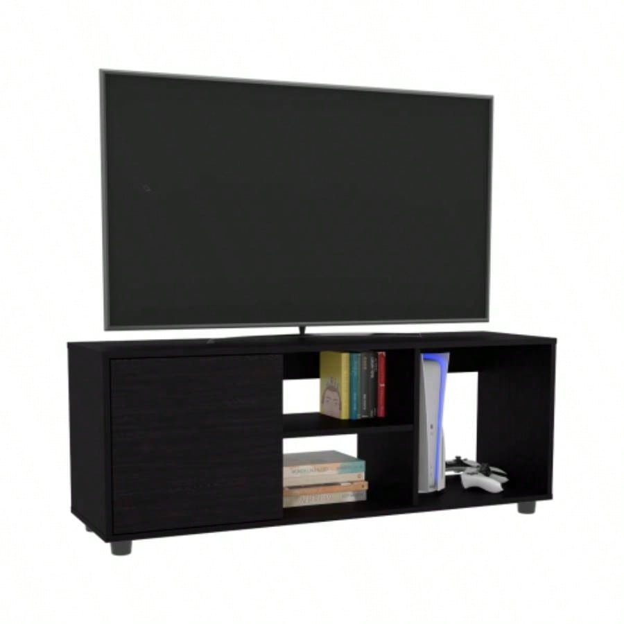 Tv Stand, 1 Door, 4 Shelves, 55 TV Capacity