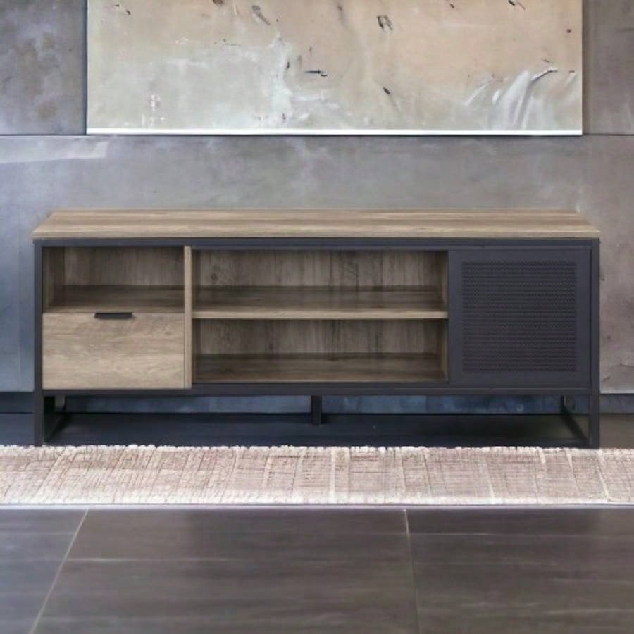 Nantan Rustic Oak Black TV Stand