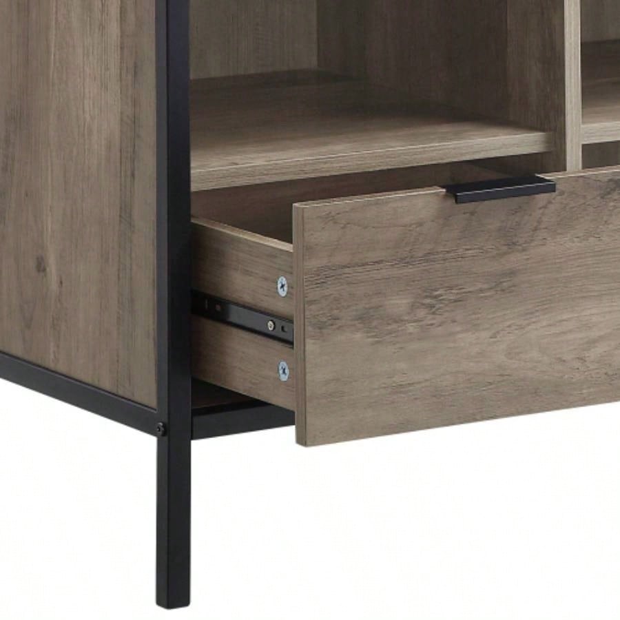 Nantan Rustic Oak Black TV Stand