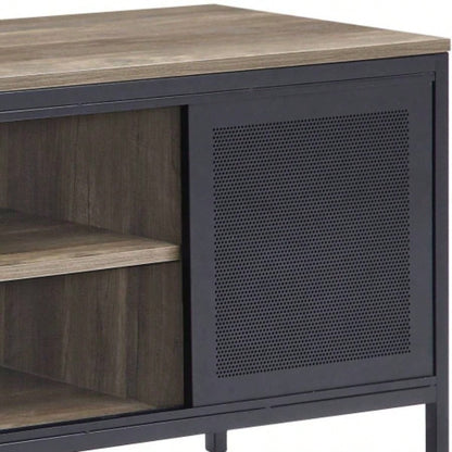 Nantan Rustic Oak Black TV Stand