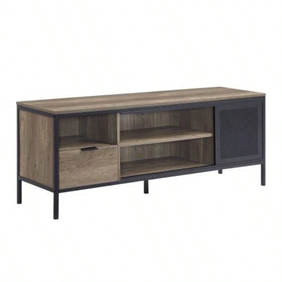 Nantan Rustic Oak Black TV Stand