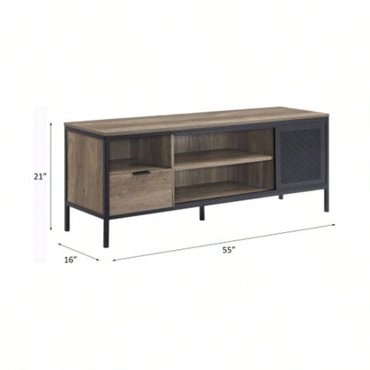 Nantan Rustic Oak Black TV Stand