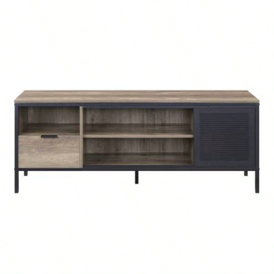 Nantan Rustic Oak Black TV Stand