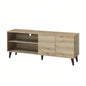 Amidon TV Stand TVs up to 63 with 2 Storage Shelves 1 Cabinet, Modern Entertainment Centre TV in Living Room in Walnut+White