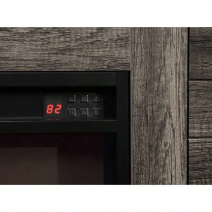 Lucifer 70 Gray Walnut TV Stand Console with Fireplace and Heater