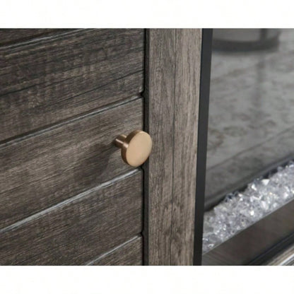 Lucifer 70 Gray Walnut TV Stand Console with Fireplace and Heater