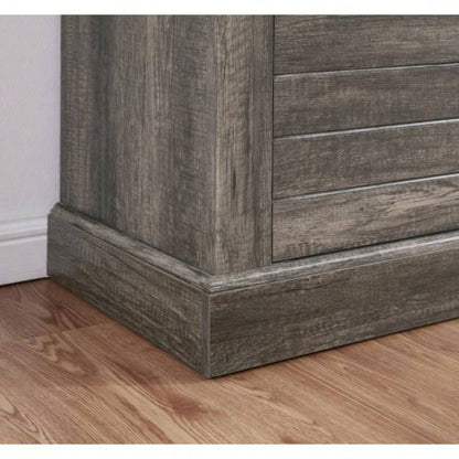 Lucifer 70 Gray Walnut TV Stand Console with Fireplace and Heater