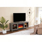 Summit 70 Gray Walnut TV Stand Console with Fireplace and Heater