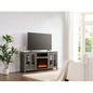 Ellington 70 Gray Walnut Fireplace TV Stand Console with Heater, LED Light, Cabinets, Shelves