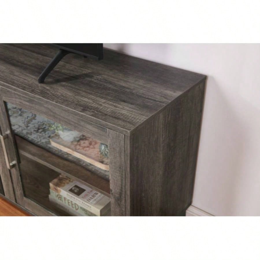 Summit 70 Gray Walnut TV Stand Console with Fireplace and Heater