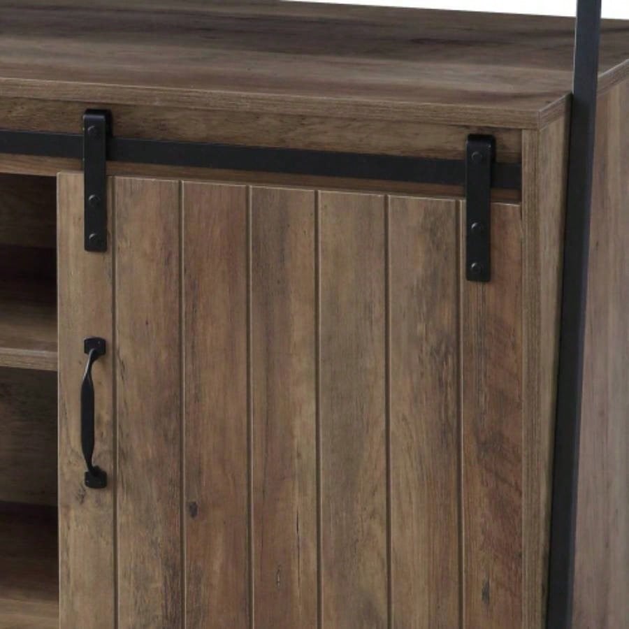 Rashawn Rustic Oak Black TV Stand