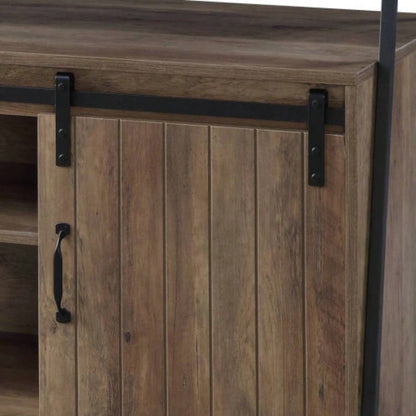 Rashawn Rustic Oak Black TV Stand