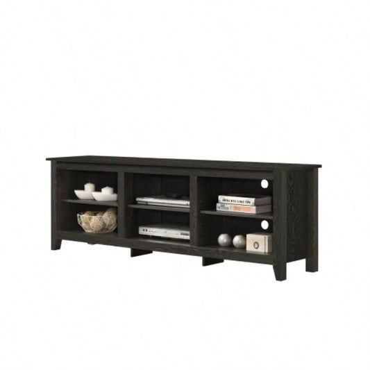Benito Dark Gray 70 TV Stand with Open Shelves and Management