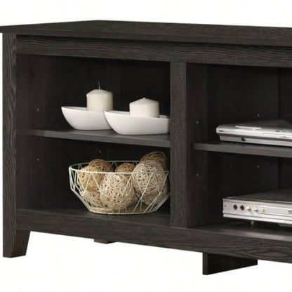 Benito Dark Gray 70 TV Stand with Open Shelves and Management